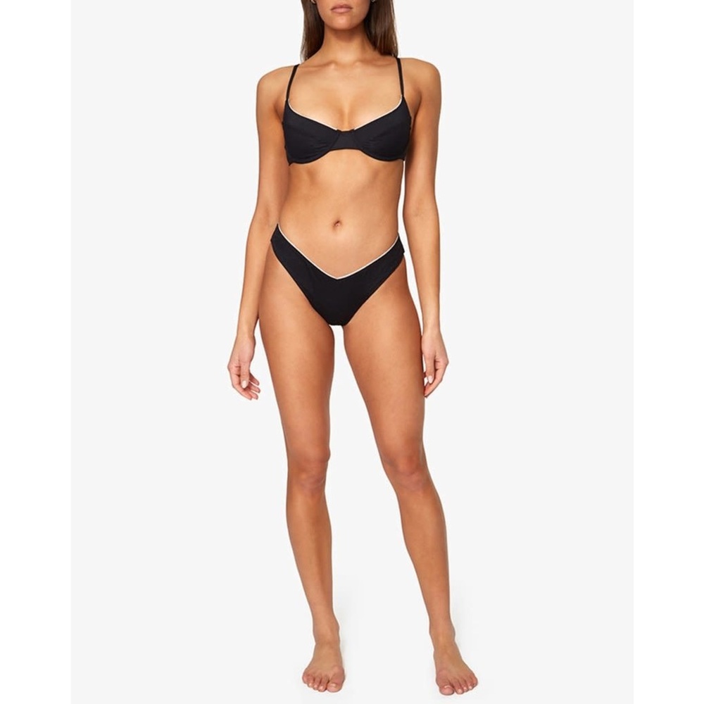 WEWOREWHAT DELILAH SWISS DOT BIKINI SET BLACK